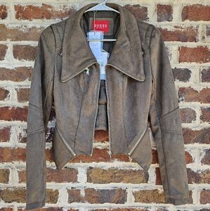 Guess Brown Faux Leather Jacket